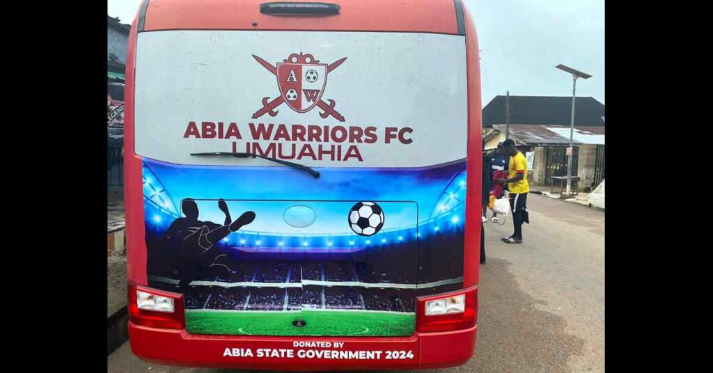 Governor Alex Otti Donates 32 Seater Bus to Abia Warriors FC