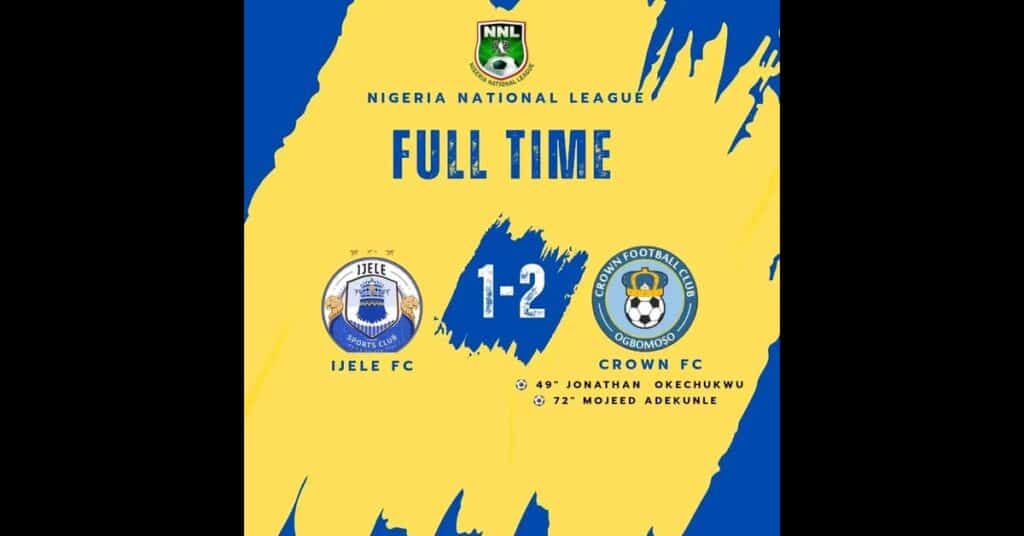 Crown FC Shock Ijele at The Cathedral to Extend Unbeaten Run