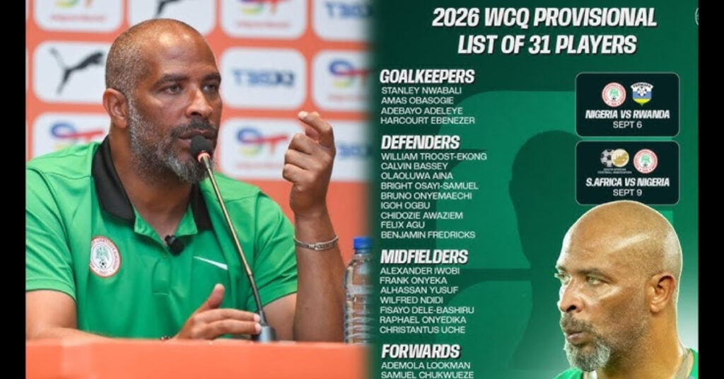 Chelle Names 31-Man Provisional Squad for South Africa and Rwanda Tests