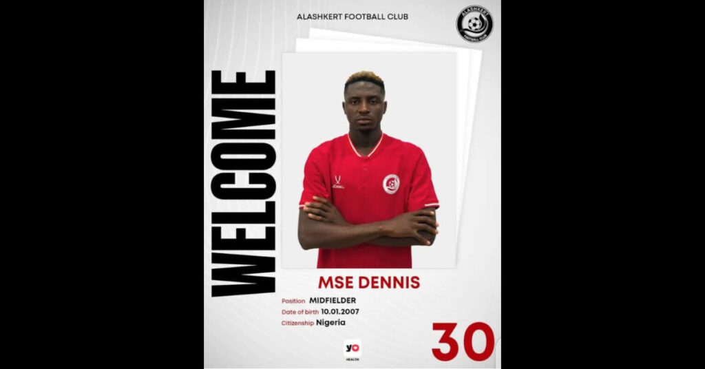 Alashkert Sign Young Nigerian Midfielder Dennis Mse as Squad Reinforcement