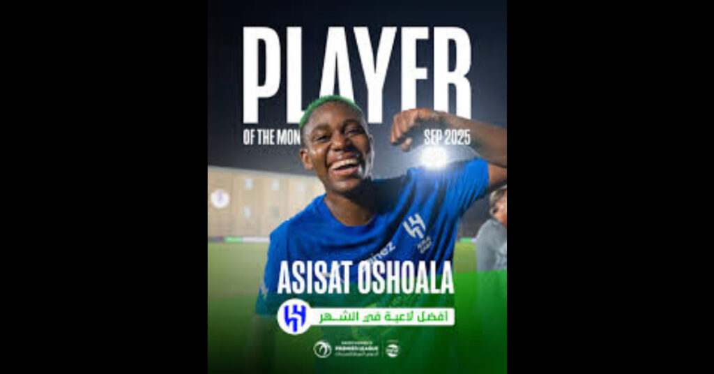 Asisat Oshoala Wins SWPL September Player of the Month Award