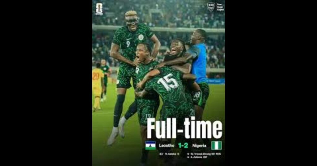 Adams Scores Winner as Super Eagles Unite After Lesotho Clash