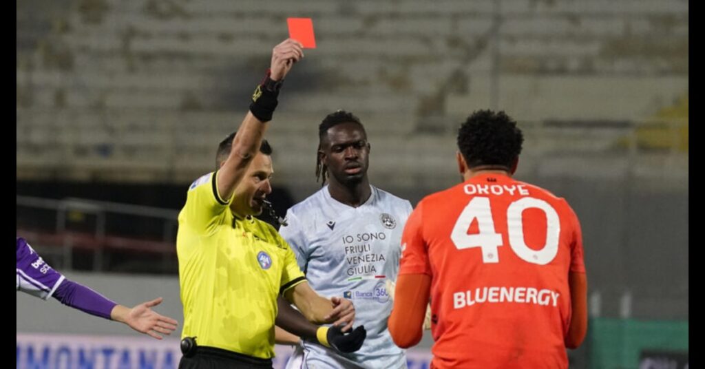 Okoye Apologises After Early Red Card in Udinese’s 5–1 Loss to Fiorentina 2 Okoye Apologises After Early Red Card in Udinese’s 5–1 Loss to Fiorentina