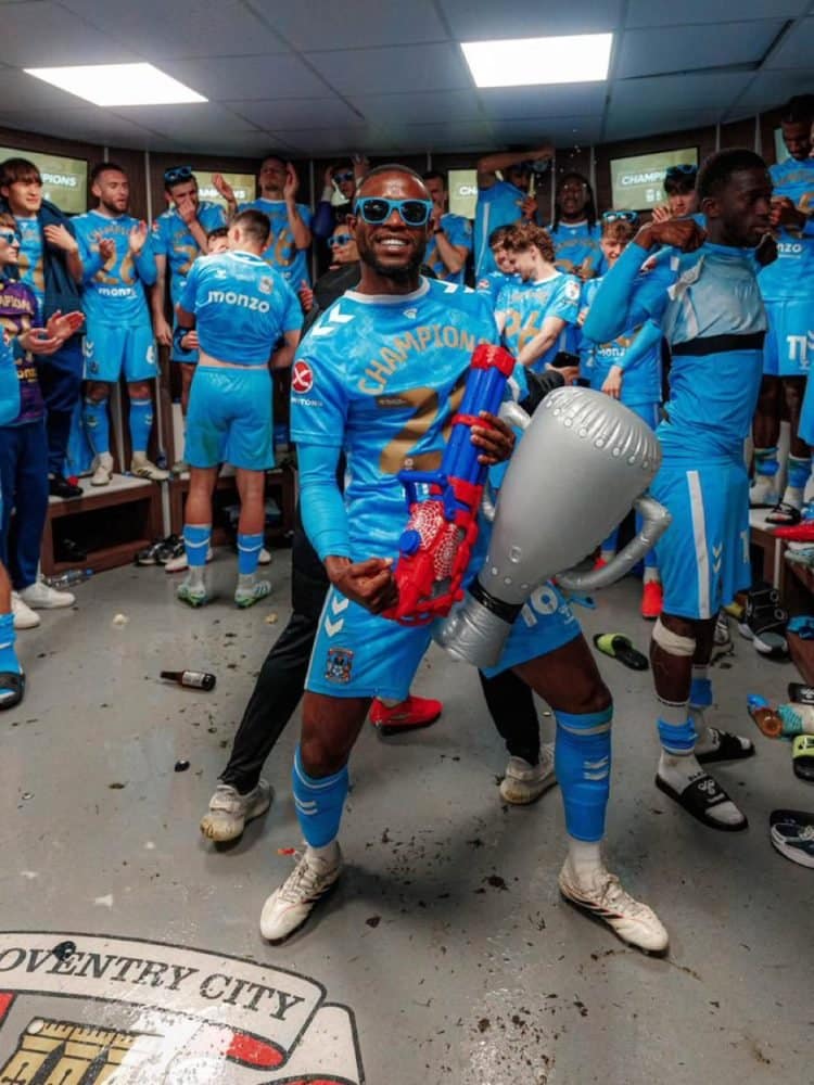 Onyeka Toasts Coventry's Championship Crown