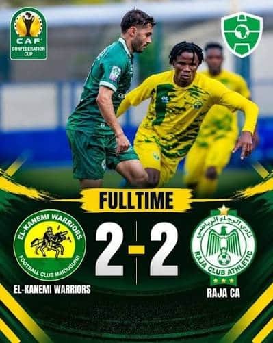 Mejuobi Rescues El-Kanemi Draw Against Raja Casablanca